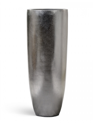 Кашпо TREEZ Effectory - серия Metal - Высокий конус Giant - Стальное серебро